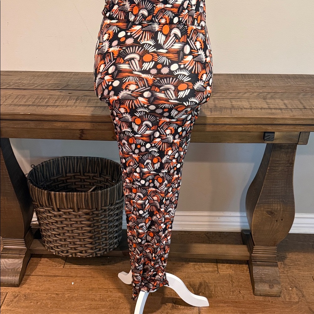 Free People Halter Dress - Black and Orange Pattern. Belt not included. - Picture 9 of 11
